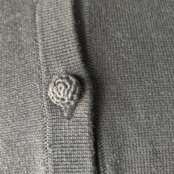 Michael Simon Black Cardigan with Neon Floral Embroidered Collar - Picture 3 of 7